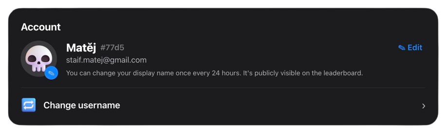 Change username settings